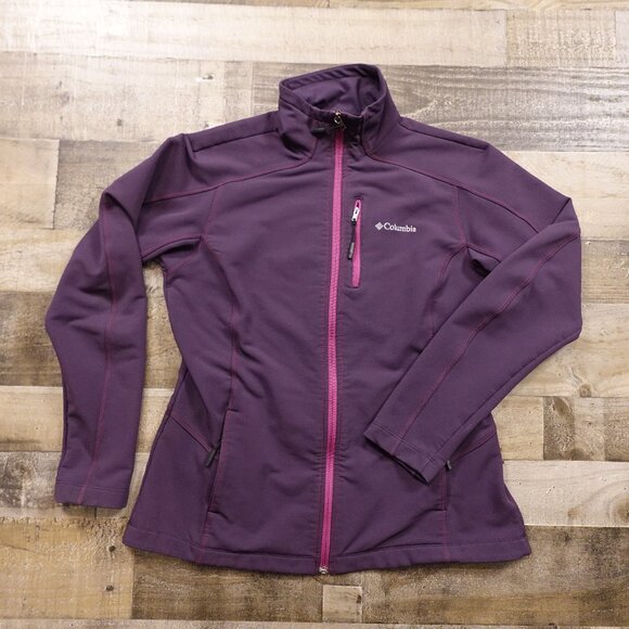 Columbia Women’s Large Purple Softshell Full Zip Jacket - Picture 1 of 10